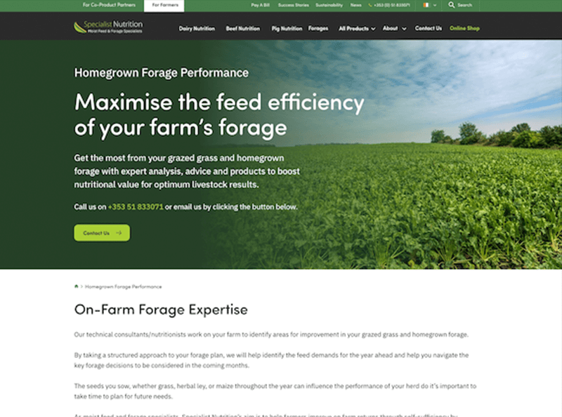 Specialist Nutrition results