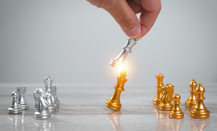 Business comparing its lead generation performance with competitors